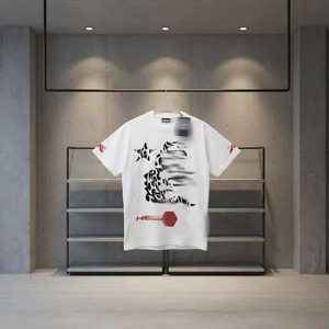 T-shirt décontracté unisexe en jersey à manches courtes, style streetwear, avec magnifique imprimé rétro Hell Star, 100 % coton, coupe ample, anti-boulochage - Product Image 2