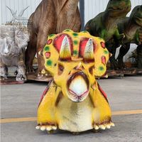 Scooter Eléctrico de Dinosaurio Animado con Asiento Suave, Modelo de Dinosaurio Animatrónico para Niños con Música Personalizada para Parques Interiores/Exteriores