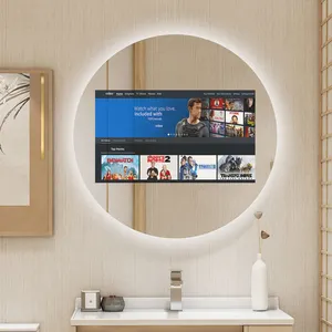 2023 Новый Умный ЖК-дисплей android сенсорный экран интерактивное видео волшебное умное ТВ зеркало для ванной комнаты с телевизором со светодиодными лампами