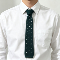 Cravates en tricot de polyester à pois, personnalisées avec logo brodé, à extrémités plates, fines et décontractées, pour hommes, pour affaires et mariages, vente en gros