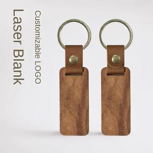Porte-clés pendentif porte-monnaie en bois brut <span class=keywords><strong>Mingou</strong></span> LS006 transfrontalier, personnalisable par impression laser UV, écologique, fabriqué en Chine pour - Product Image 2