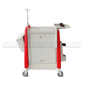 Abs Paneel Multifunctionele Ziekenhuis Medische <span class=keywords><strong>Trolley</strong></span> Noodtrolley Met Defibrillator Platform Met Prullenbak Met Wielen - Product Image 2