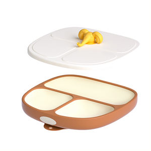 ชามซิลิโคนไม่มี BPA ขนาด350มล. พร้อมฝาปิดจานซิลิก้าเจลเกรดอาหารปลอดภัยสำหรับเด็กและทารก - Product Image 5