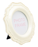 Cadre photo européen antique rond en résine artisanat luxueux classique pour la décoration intérieure couleur blanche