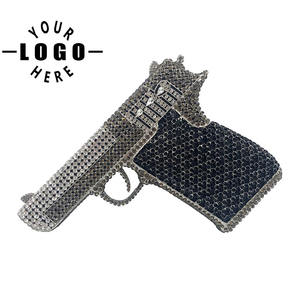 Bolso de Mano Tipo Pistola con Pedrería, Bolso de Noche para Novia, Bolso de Fiesta, Bolso de Mano con Cristales y Diamantes para Boda - Product Image 1