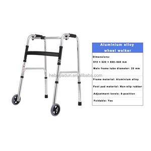 Déambulateur pliable en alliage d'aluminium, réglable en hauteur sur 8 positions, pour personnes âgées, usage domestique - Product Image 2
