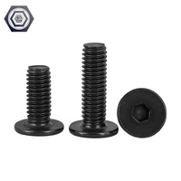 Vis d'assemblage à tête plate à six pans creux en acier au carbone ultra-mince Joint de vis à boulon Allen en oxyde noir pour connecter Biaungdo Black