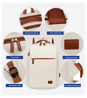 Sac à dos d'étudiant simple et personnalisé HAIBOWY, sac à dos pour ordinateur portable imperméable, léger, avec port USB, pour les voyages