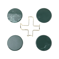 Lot de 4 sous-verres de luxe en marbre vert, résistants à la chaleur, durables, réutilisables, avec support de rangement, tapis de protection de table personnalisés