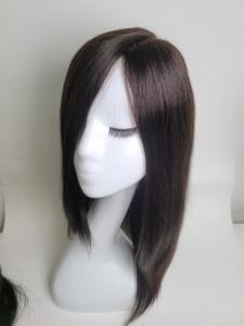 Glossy 14 Inch Human Hair <b>Wig</b> Long Straight <b>Clip</b> In Lightweight Black Brown Breathable Fast Shipping Daily Use - Product Image 3