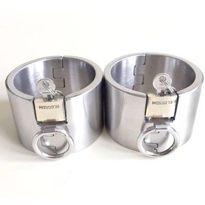 Esposas de Tobillo con Bloqueo de 6 cm de Alto, de Acero Inoxidable, para Bondage, BDSM, Fetichismo, Juguetes Sexuales para Parejas, Black Emperor - Product Image 1