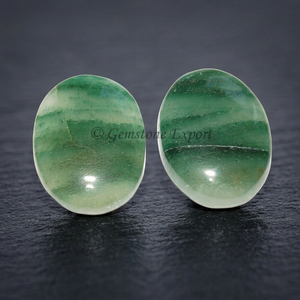 Crystalexport.com Agate naturelle verte avec rayures blanches, cabochons ovales polis pour la fabrication de bijoux, provenant du Gujarat, 20-30g - Product Image 4