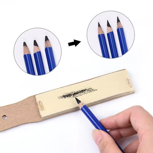 MQCOLOR – Kit <span class=keywords><strong>de</strong></span> 60 crayons fusain bleus et règle en bois, outils <span class=keywords><strong>de</strong></span> croquis certifiés pour aquarelle/gouache/acrylique, le plus vendu - Product Image 4
