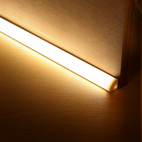 Bande lumineuse triangulaire à Led en aluminium, forme carrée, pour éclairage d'armoire, d'escaliers, 12mm, 17mm, 24mm, noire, 2835