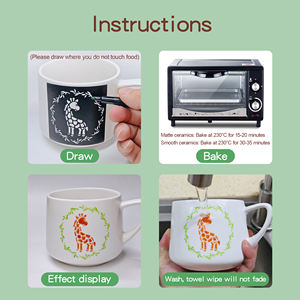 Gran oferta, logotipo personalizado, punta fina permanente, taza de alta temperatura, plato de vidrio, cuenco, tinta indeleble, marcadores de cerámica de porcelana - Product Image 3