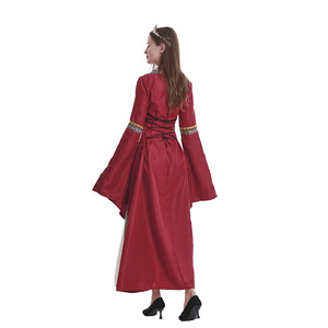Robe gothique rétro pour femme, style européen, col carré, manches longues, à lacets, silhouette droite en satin, tailles S-5XL - Product Image 4