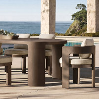 Ensemble de table et de chaises de luxe pour hôtel moderne, meubles d'extérieur pour villa, ensemble de table et de chaises en aluminium imperméable pour jardin, meubles de patio