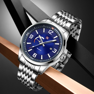 Relojes de Pulsera para Hombre <span class=keywords><strong>N981</strong></span> Never Stop Luminous Calendar Date Quartz, Caja de Acero Inoxidable Negra, Azul y Plateada, Resistentes al Agua - Product Image 5