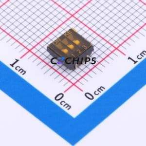 DSHP03TJGET DIP Switch SMD-6P,5.4x5.4mm Switch Flat Toggle, Groove Type Single Pole Single Throw 3 J-Lead - Product Image 1