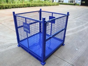 <strong>Stackable</strong> Wire <strong>Mesh</strong> Storage Foldable Steel <strong>Cage</strong> Bins Storage Pallet <strong>Cage</strong> Pallet Bin <strong>Collapsible</strong> <strong>Stackable</strong> Metal Gitterbox - Product Image 2