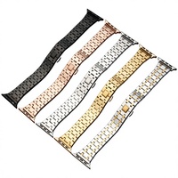 Compatible avec les montres intelligentes dotées d'un bracelet en acier inoxydable avec bord métallique et fermoir papillon (22 mm)