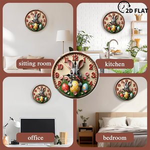 Round Wooden Wall <b>Clock</b> Minimalist Solid Wood Silent Movement Small Home Decor <b>Clock</b> 25x25Cm - Product Image 4