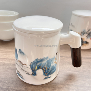 Venta al por mayor lindo creativo hecho a mano personalizado diseño tazas de porcelana cerámica café leche té taza con infusor y tapa - Product Image 4