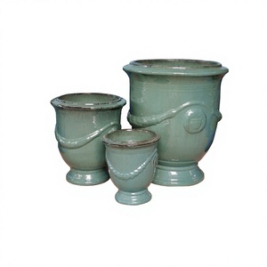 Macetas de Cerámica Esmaltada Azul Claro al por Mayor de Vietnam, con Orificio de Drenaje, Estilo Vintage, Ecológicas, Duraderas, para Interiores y Exteriores - Product Image 2