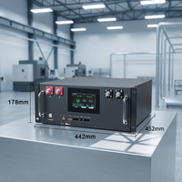 Kotak Baterai LiFePO4 48V 100Ah yang Dapat Ditumpuk, Rak 4U DIY, Casing Kosong, Opsional JK BMS V19 LCD 16S 5Kwh, Penyimpanan Energi Surya Rumah Tangga