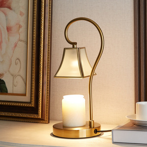 New Style Nordic Style Glass Metal Aroma Wax &amp; Essential <strong>Oil</strong> Melting <strong>Lamp</strong> with Timer-Based Dimming for Bedroom Table Atmosphere - Product Image 2