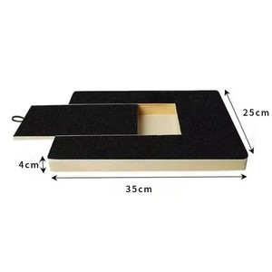 Wooden Dog <b>Scratching</b> <b>Post</b> With Sandpaper Nail Grinder Food Box Play Area For Dogs Training Toy - Product Image 2