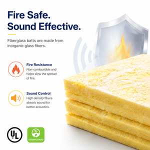 Isolation ignifuge résistante à l'humidité Green Guard Gold <span class=keywords><strong>North</strong></span> America R21 6 pouces en fibres de verre pour l'isolation des bâtiments métalliques - Product Image 1
