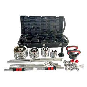 Ensemble d'haltères et de barres réglables chromées de haute qualité 50 kg avec boîte en plastique, ensemble d'haltères de gym réglables avec <span class=keywords><strong>kettlebell</strong></span> - Product Image 3