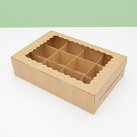 Boîtes à muffins et gâteaux personnalisées en papier kraft, pliables, avec bonne étanchéité, pour 4/6/12 portions, vente en gros, fabricant