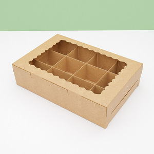Boîtes à muffins et gâteaux personnalisées en papier kraft, pliables, avec bonne étanchéité, pour 4/6/12 portions, vente en gros, fabricant - Product Image 3