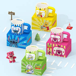 Taza de Cerámica Disney Pixar Happy Bear, Diseño de Dibujos Animados con Asa de Corazón a Rayas Rosa, para Niños y Niñas, Regalos Primavera 2025 - Product Image 4