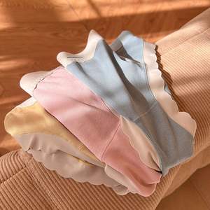 Ensemble de sous-vêtements pour femmes Runqi taille haute, lot de 3, couleur unie, respirant, culottes gainantes en tissu jersey - Product Image 5