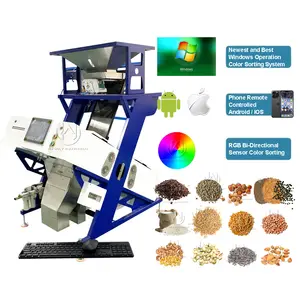 Classificador plástico de cores para grãos de café, arroz, garin, sal, gergelim, amendoim, girassol, 50-8000 kg/h, máquina de classificação de cores