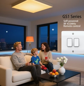 Nhà thông minh 2 gang cho động chuyển đổi <span class=keywords><strong>push</strong></span> <span class=keywords><strong>button</strong></span> không dây điều khiển từ xa tường thiết bị chuyển mạch tương thích RF433 cho nhà thông minh các thiết bị - Product Image 4