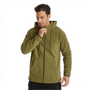 <b>Men's</b> 100% Polyester <b>Pullover</b> Hoodie Eco-Friendly Fleece Breathable Quick Dry Loose Puff Zipper - Product Image 1