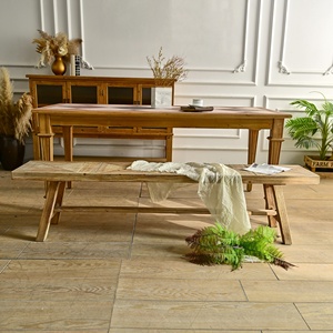 Silla/Banco de Madera Tallada a Mano, Estilo Rústico Chino Tradicional para Interiores, Diseño Simple y Sólido - Product Image 3
