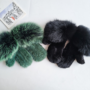 <span class=keywords><strong>Mitaines</strong></span> de luxe en vraie fourrure de vison pour femme, gants d'hiver thermiques doux, chauds et confortables, faits à la main, pour l'extérieur et les soirées - Product Image 4