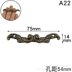 Poignées de tiroir de style antique en alliage de zinc, forme de barre, design traditionnel pour meubles, poignées de porte d'armoire A21A22 - Product Image 4