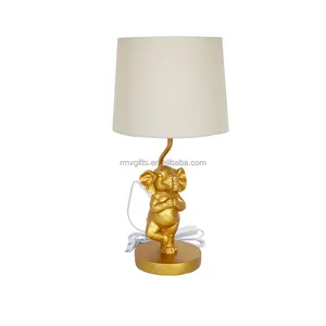 Superventas Adorable hecho a mano resina oro de la suerte Yoga elefante estatua hogar regalos LED lámpara de mesa