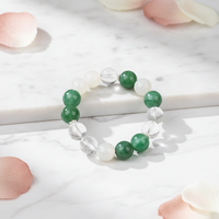 Nouveauté : Bracelet en quartz vert fraise et pierre de lune, design tendance, pierres précieuses naturelles, pour femme, idéal comme cadeau