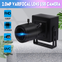 Cámara Web para PC ELP 1080P 60fps, Zoom 4x, CMOS OV4689, Color, HD, Mini USB, Cámara de Video Digital con Lente Varifocal de 2.8-12mm