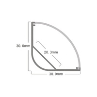 Diffuseur en plastique ankara, pour armoire de cuisine, 30x30Mm, raccords en aluminium, Led