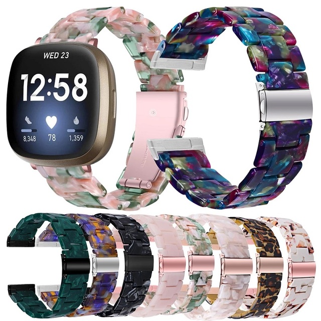 For Fitbit Versa 3 Sense Band Replacement Bracelet Wristband Women Men Luxury Colorful Resin Watch Strap