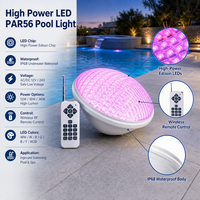 Lumière LED sous-marine pour piscine, lampe LED haute puissance à puce Edison, remplacement d'ampoule de piscine, IP68 RGB 12W 18W 36W AC/DC12/24V