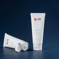 Tube souple cosmétique en plastique blanc mat avec bouchon à pression et capuchon rabattable pour crème, lotion hydratante, soins de la peau, emballage vide de 150 ml